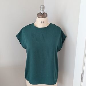 Gilli Forest Green Short Sleeve Blouse